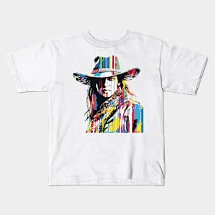 American Cowgirl Western Country Tradition Culture Abstract Kids T-Shirt